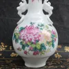 Antique porcelain pastel flower pattern amphora bottle flower arrangement decoration living room decoration crafts5526586