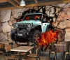 Custom tapet 3d stereoskopisk jeep bil bruten vägg bar kafé målning modern abstrakt konst vägg väggmålning vardagsrum sovrum tapet