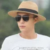 Nieuwe vrouwelijke sombreros mannen zomer hoed klassieke zwarte gordel panama sunhats jazz hat strand hoeden voor vrouwen chapeau de paille femme