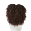 Perucas de cabelo encaracolado afro curto para mulheres negras afro-americanas fantasia marrom natural perucas sintéticas 2648405