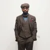 Smokingos 2019 abiti da uomo vintage abiti in lana in tweed in fila normale sduci