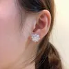 Оптово Дизайнер S925 Sterling Silver Полный 3A Циркон ВС цветок серьги стержня для женщин ювелирные изделия