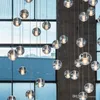 LED Crystal Glass Ball Pendant Lampor Meteor Rain Ceiling Ljus Meteorisk Dusch Trappa Bar Droplight Ljus Ljus