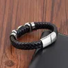 Pulsera de hombre Flame, brazaletes de cuero con cierre magnético, pulsera trenzada de cuero de vaca multicapa, pulsera de moda, pulsera hombre1197105