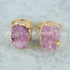 10pcs 염색 색상 거친 석영 Druzy Geode Rings 가변 크기 작은 불규칙한 Drusy Stone 전기 도금 된 Gold Color Statement Ring