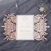 (50 części / partia) Europejski Lekki Różowy Ślubny Zaproszenie Card Laser Cut Floral Wedding Card Glittering Chrzest Engagement Zaproszenia