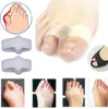 1 par tånseparatorer bårar raktare justering bunion gel 2 hål smärtlindring fotvård verktyg7633367