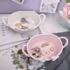 [DDisplay]Porcelain Pink Basket Jewelry Storage Personalized Bracelet White Organizer Case Lover Birds Glamour Earrings Display Holder