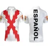 الإمبراطورية الإسبانية الإسبانية شباب مخصص رقم الاسم أسبانيا Impain Polo Shirt Burgundy من أصل إسباني كاثوليكي الملكية طباعة صورة العلم