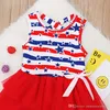 Amerikanska flaggan 4 juli Girls Star Dress Kids Bandage Dress Summer Barn Star Baby Vest Princess Dress 2019