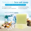 100 г натуральное органическое мыло с морской солью, очиститель для удаления прыщей, пор, лечения акне, мыло ручной работы, глубокое очищение, основа для мытья