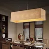 Прямоугольник ручной работы плетеная подвеска лампы столовая гостиная подвеска светло-зал ресторан бар лаундж кафе висит освещение