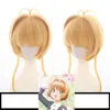 Carte Captor Sakura carte transparente Kinomoto Sakura Cosplay perruque de cheveux Anime