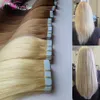 Nastro invisibile Estensioni dei capelli Remy Nastro nelle estensioni dei capelli Prodotti per capelli allineati con cuticole 100G 40 Pezzi da 12 "a 28 pollici 20 colori