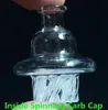 Chiodo Banger al quarzo con fondo trasparente spesso 5 mm di alta qualità con cappuccio rotante in carb e sfera di perle Terp incandescente per bong in vetro per piattaforme petrolifere