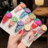 New design baby girl transparent hair clip cute BB clip fruit barrettes boutique fashion headwear Halloween hair accessories