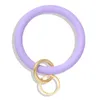 New trendy fashion ins designer cute lovely silicone rubber convenient keychain bangle bracelet for woman