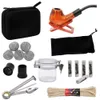 Toppuff Tabakzak Set Wood Tabak Pijp + Roken Pijpen Schoonmaakgereedschap + Carbon Pipe Filters + Glas Opslag Jar Accessoires