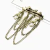 2 Colors Alloy Antlers Brooches Coat Pins Collar Chain Women Men Suit Dress Accessories