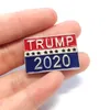 Creative Personality Turmp Enamel Lapel Pin Silver Color Brooch USA Flag Keep America Great 2020 Brooches