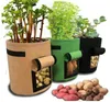 Non-woven Nursery Bags Plant Potato Grow Bag Felt Fabric Seedling Pot Reusable Vegetables Grow Pots Flower Seedling Bags LJJA2530-1