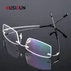 Toptan-Titanyum Alaşım Rimless Esnek Optik Gözlük Çerçevesi Adam kadının Miyop Eyeg Çerçeve Reçete Gözlük Çerçevesiz Q858