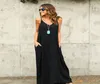 Vestidos casuales Moda de verano Mujeres Polka Loose Long Maxi Dress Sexy Beachwear Sin mangas Vestidos sin espalda Tallas grandes con 5 colores