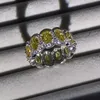 Najlepsza sprzedaż iskrzasta luksusowa biżuteria 925 Srebro Multi Topaz CZ Diamond Gemstones Sona Promise Party Women Wedding Band Ring Prezent