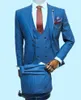 Красивый One Button Groomsmen Пик нагрудные Groom Tuxedos Мужские костюмы Свадебные / выпускной вечер / ужин Шафер Blazer (куртка + штаны + Tie + Vest) W114