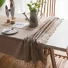 Tabela Cotton toalhas de mesa de linho Capa minimalista moderno pano de tabela sólido Cor retangular Toalha de mesa de café toalha de mesa