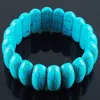 WOJIAER Naturel Blanc Bleu Rouge Turquoise Bracelets Brins GemStone 10x25mm Perles Stretch Perlé 7 Pouces pour Femmes Bijoux BK302