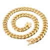 316L Gioielli in acciaio inossidabile ad alta polacco Miami Cuban Link Necklace Uomini Donne Hiphop Chain Butterfly Clasp 8mm16mm 20inch30inch9336512