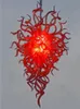 Lampade 100% Borosilicato Soffiato a Bocca Lampadari di Murano Illuminazione Ciondolo Rosso Vetro Decorativo Sospeso Arte