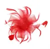 European and American handmade bride gauze hairdress 6 petals flower gauze feather hairpin 10 colors optional
