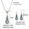 Turquoise Crystals Designer Earrings Necklace Bohemian Silver Drop Earring For Women Bridal Jewelry Boho Wedding Birthday Gift