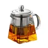 إبريق الشاي الزجاجي المفضل مع Infuser الفولاذ المقاوم للصدأ والغطاء لتزهر ومبيعات أوراق الشاي الفضفاضة