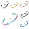 6 couleurs Fashion Personnalize Letter Bangle Arrow en acier inoxydable Bracelets inspirants Continuez à baiser bracelet manche Wholesa8529838