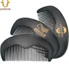 MOQ 50 PCS شعار مخصص Black Wood Beard Hair Combs Laser محفورة بجيب السفر المحمول المضاد للرجال للرجال نساء