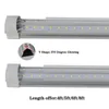 T8 Integrated 8 feet 72 Watt V Vormige LED-buizen Winkelverlichting 6000K Clear Lens Plug en Play Tube Light voor koelere vriezer