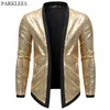 Veste bombardier à paillettes pour hommes, rouge brillant, Cardigan pour boîte de nuit, spectacle de danse sur scène, Chaqueta Hombre