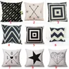 Geometry Pillow Covers Black White Geometry Cushion Covers Cotton Linen Printed Sofa Bed Nordic Decorative Pillow Case