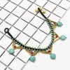 Bohemian Trendy Anklet Turquoise Beads Crystal Anklet Foot Chain Jewelry For Women