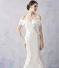 2021 Arabska Suknia Wieczorowa Biała Ivory Prom Bez Ramiączek Organza Ruffles Syrenki Suknie Formalne Długie Party Suknie
