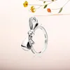 Utsökt vibrerande bågring för Pandora 925 Sterling Silver Inlay CZ Diamant Högkvalitativ Temperament Lady Ring med ORIGINAL BOX