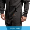 Män Solid Splicing Jumpsuit Streetwear Casual Male Zipper Hoodies Overaller Mäns One-Piece Playsuit Jumpsuits Hooded Sweatshirts
