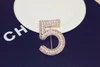 Oro Color / Silver Spille Lettera 5 Pin full crystal Strass Pins per le donne Party Flower Number Brooches gioielli