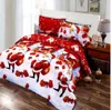 wholesales Free shipping 4pcs Merry Christmas Gift Santa Claus Comfort Deep Pocket Bedding Set Bedclothes