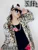 Inverno Engrossar Térmica Leopardo Impressão Jaqueta de Couro Homens Casuais Mens Faux Pele Casacos Amantes Design Moda Pele Overcoat Moda1