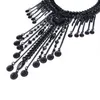 Bohemian Long Tassel Pendant Necklace With Coins Crystal Flower Collar Choker Gold Silver Black Chain Gift for Women 3 Colors9591320