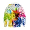 Felpa per bambini Teen Kids Girl Boy Paint Print Felpa Pocket Pullover Abbigliamento per bambini Inverno Autunno Casual Warm Hoodie Tops